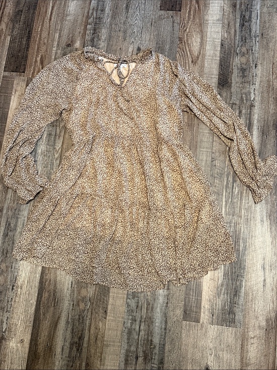 Newbury Kustom Dresses & Skirts - Newbury Kustom leopard print babydoll mini dress women’s size m